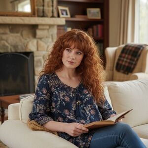 Angie Blue Paisley Floral Bell Sleeve Pullover Shift Tunic Dress Size L